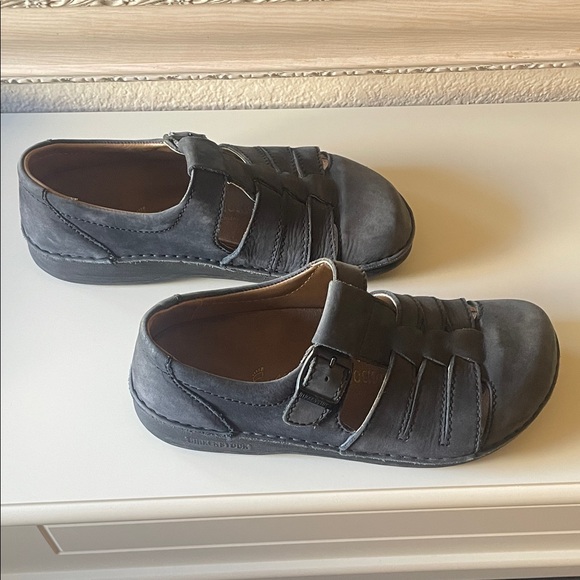 Birkenstock Navy Leather Mary Janes - Picture 2 of 5